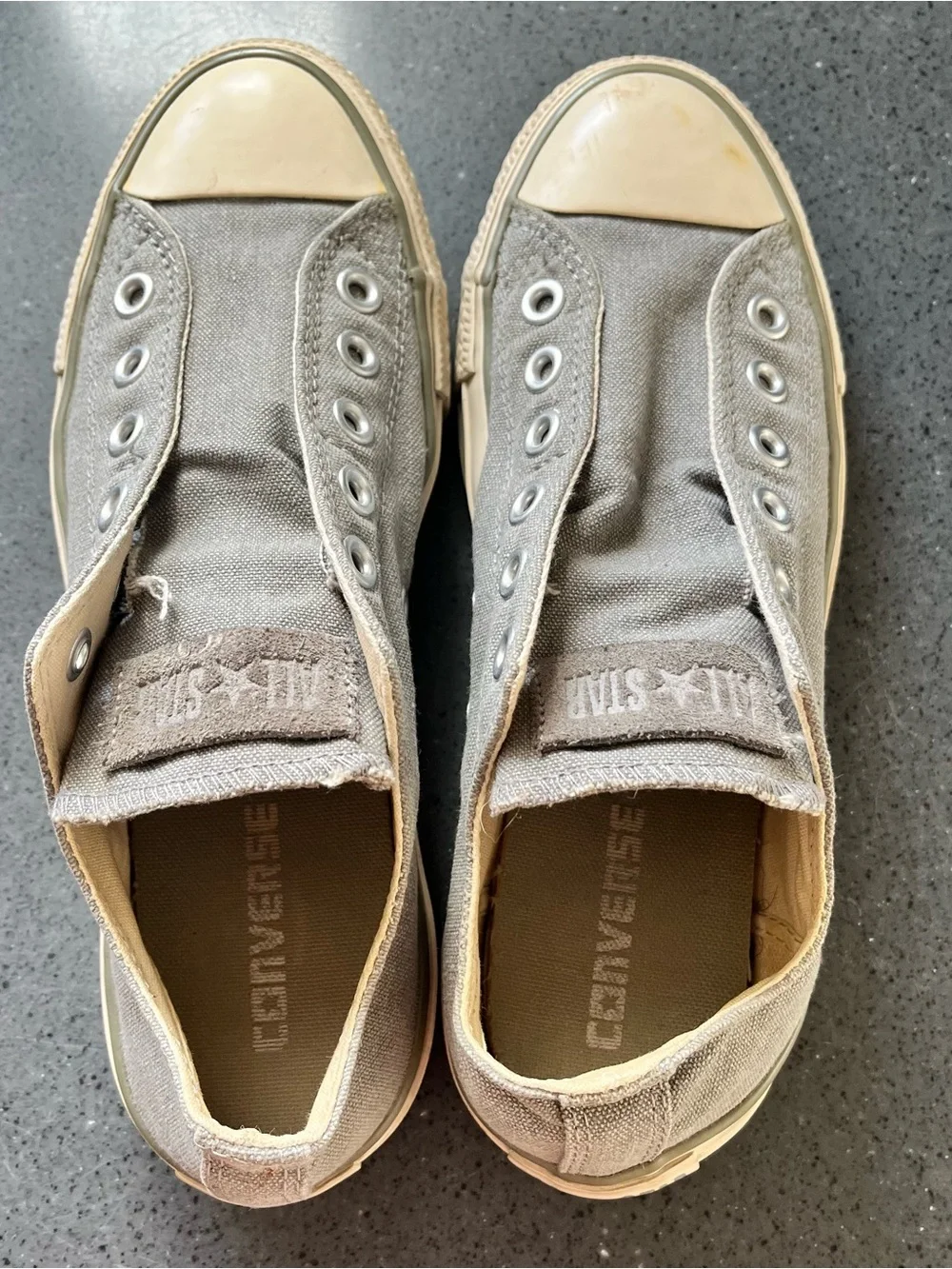 Converse all star Slip-On Canvas Sneakers in gray, shoeleys-less style - Picture 2 of 8
